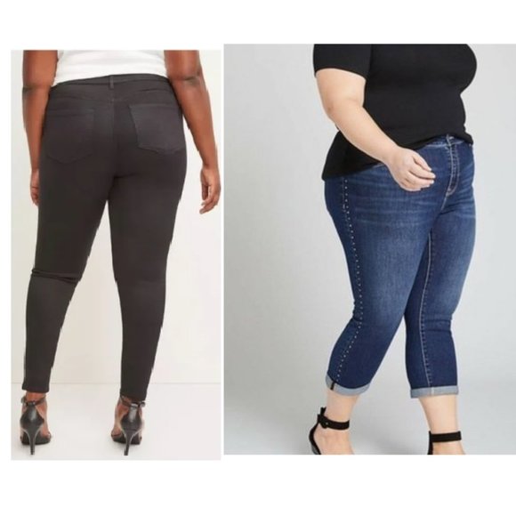 Lane Bryant Denim - NWOT Lane Bryant Bundle of 2 Jeans Size 18 Light Black Skinny Jeans Cropped Jean